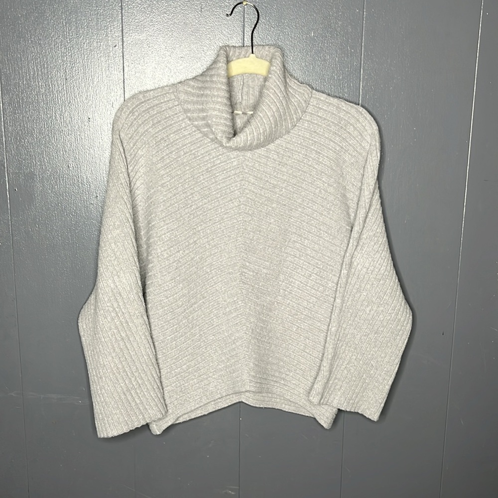 Anthropology MOTH Grey ribbed turtleneck sweater size small - Picture 10 of 11